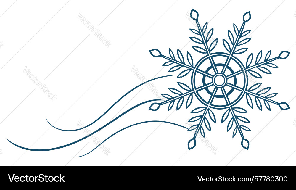 Artistic snowflake trails dynamic winter design vector image