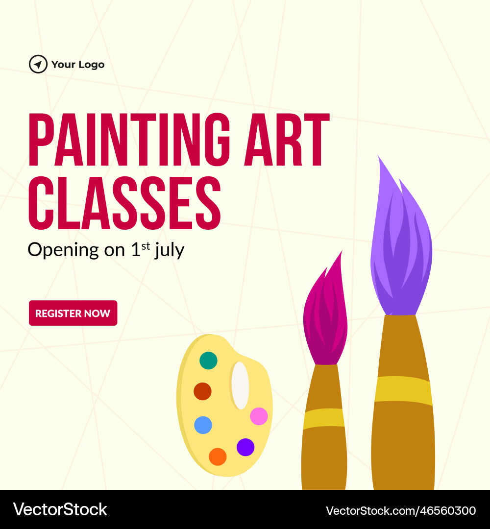Banner Design der Malerei Kunstklassen Vorlage Banner Design der Malerei Kunstklassen Vorlage vektorbild