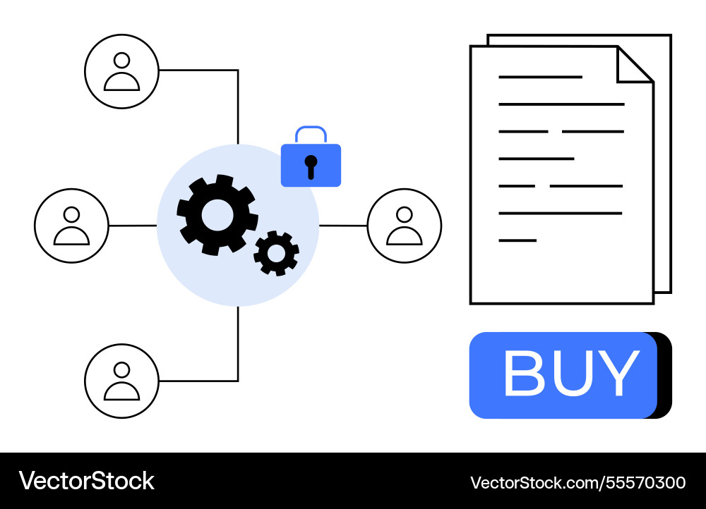 Business workflow with document Vector Image