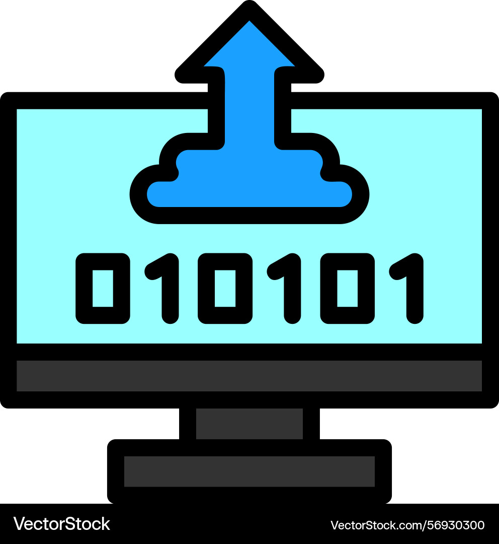 Byte boost line filled style icon design vector image
