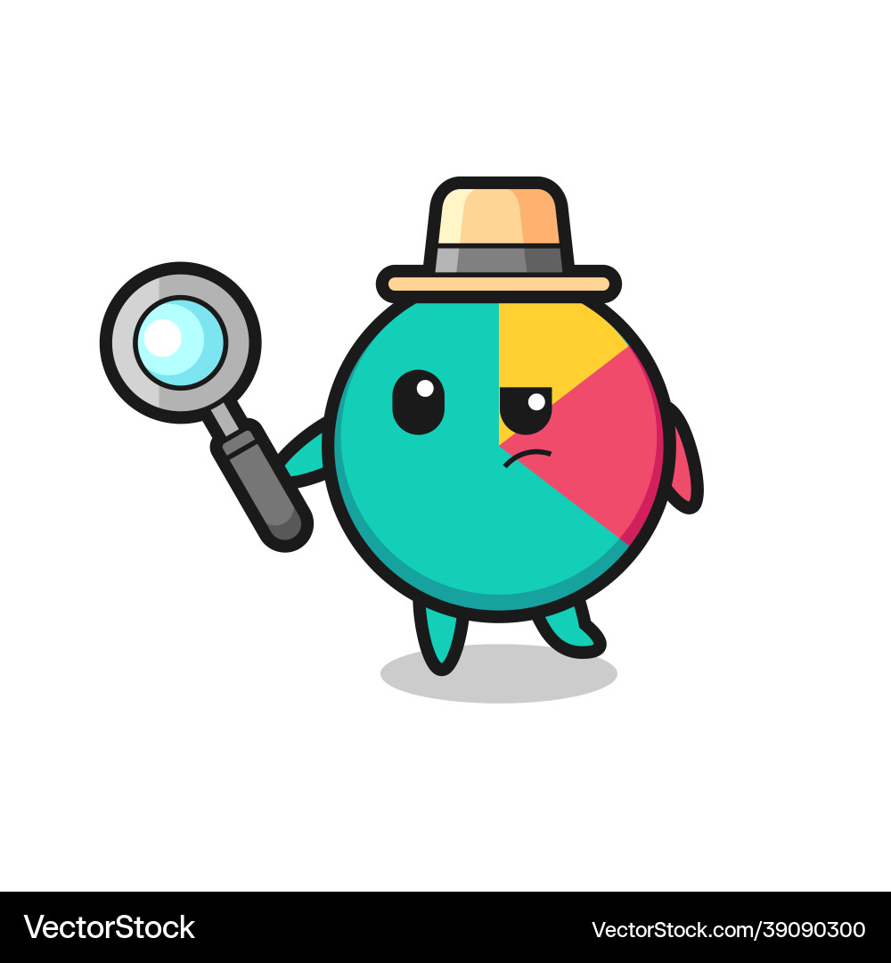 Chart detective character is analyzing a case vector image