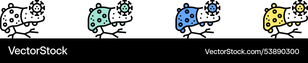 Cirrhosis-Ikone grün blau und gelb Cirrhosis-Ikone grün blau und gelb vektorbild