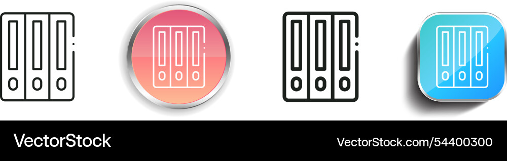 Folder icon thin linear regular and button style Folder icon thin linear regular and button style Vector Image