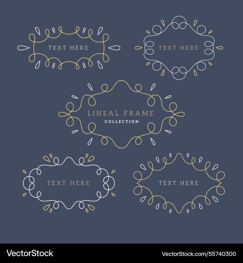 Frame collection with lineal style Vector Image