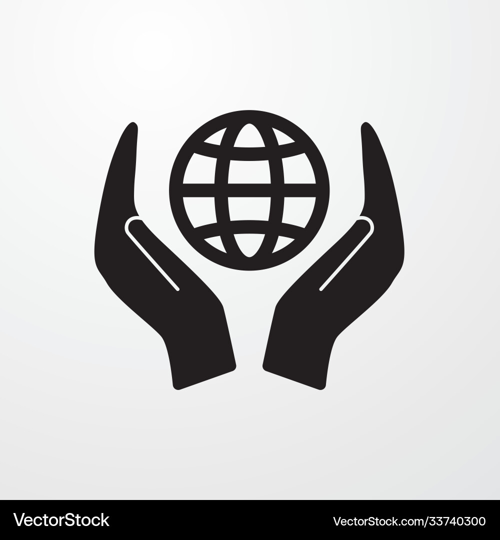 Globe in hand icon for web and mobile Globe in hand icon for web and mobile vector image