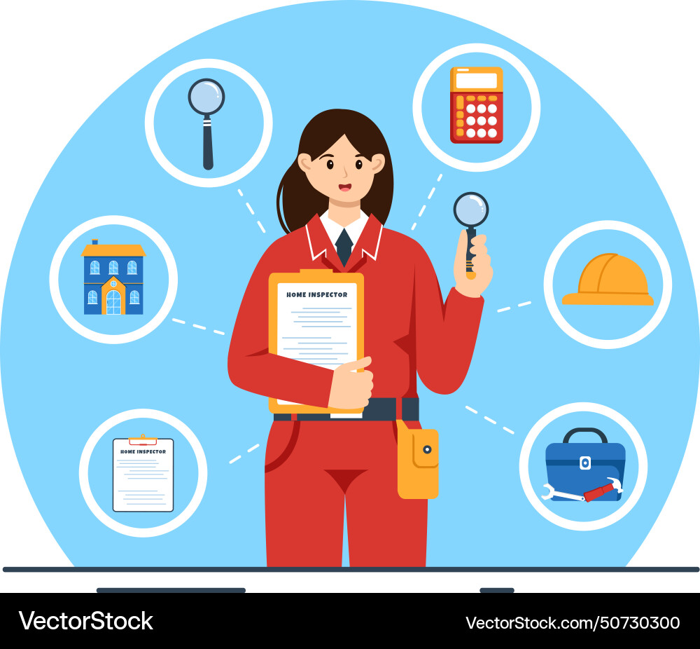 Home inspector with checks the condition Home inspector with checks the condition Vector Image