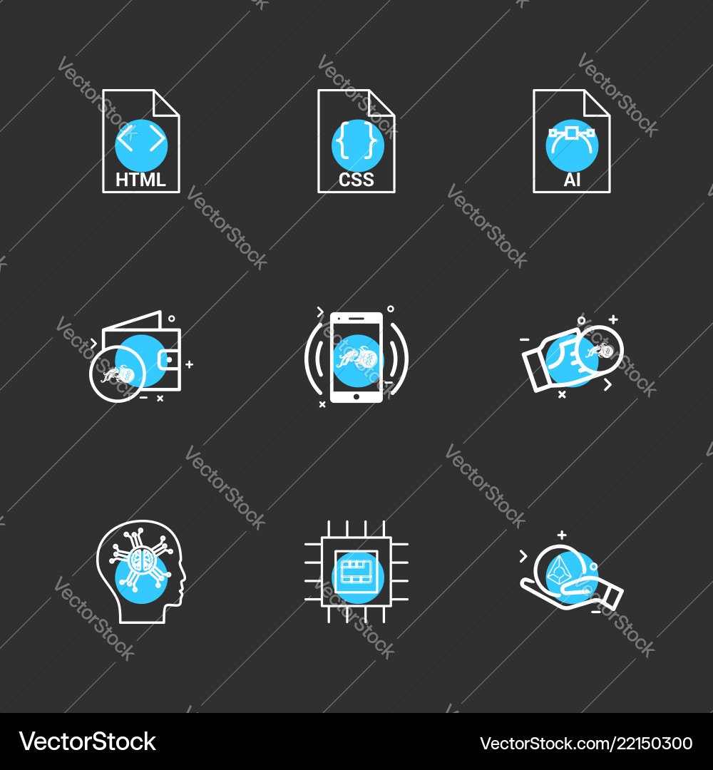 Html css ai wallet mobile crypto currency vector image