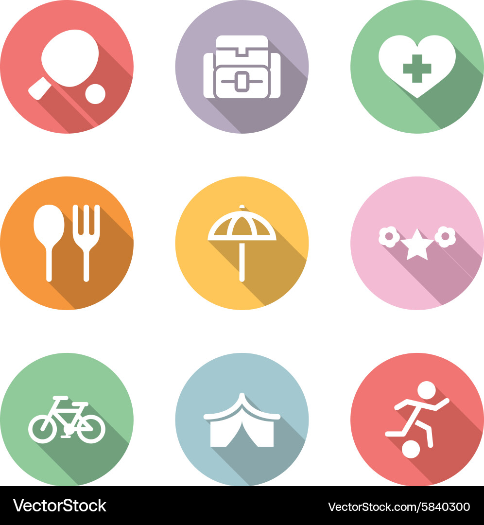 Icon set activity and rest color with shadow vector image