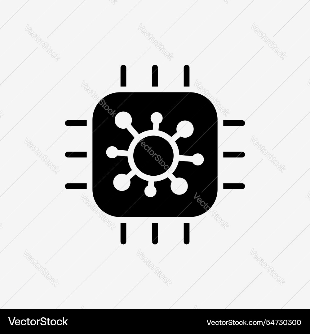 Icon solid black cpu chip micro processor Icon solid black cpu chip micro processor vector image