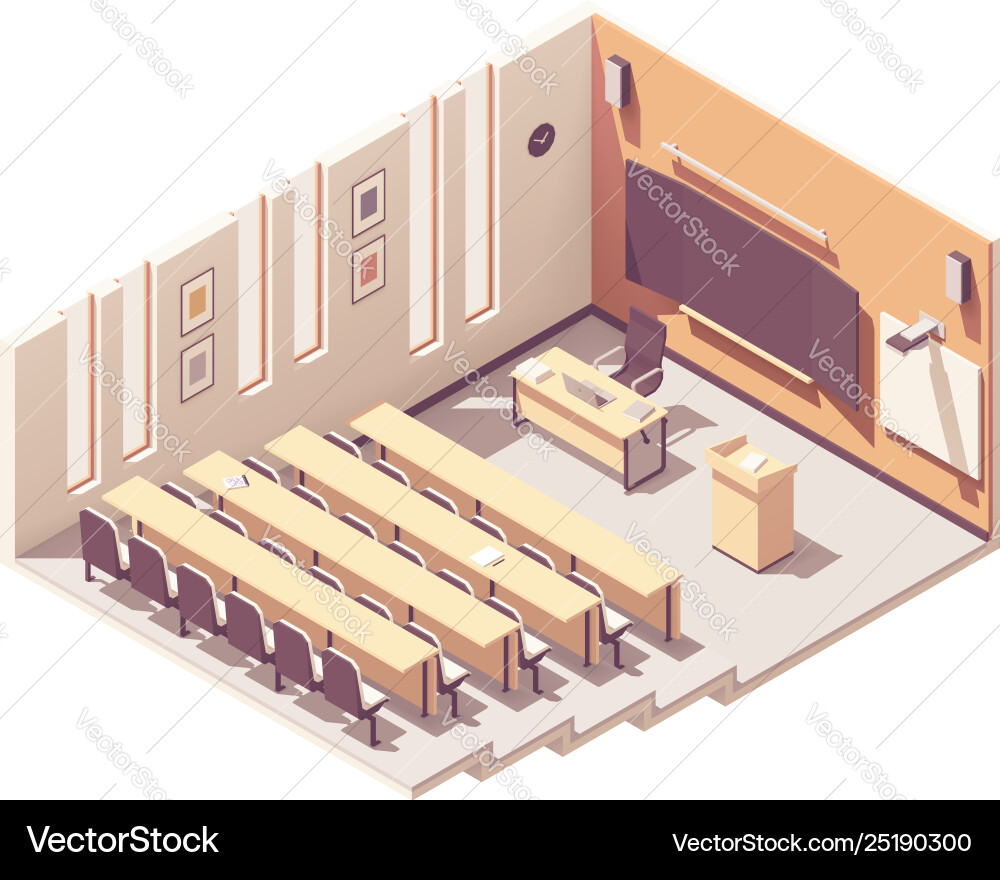 Isometric University Lecture Hall vector image