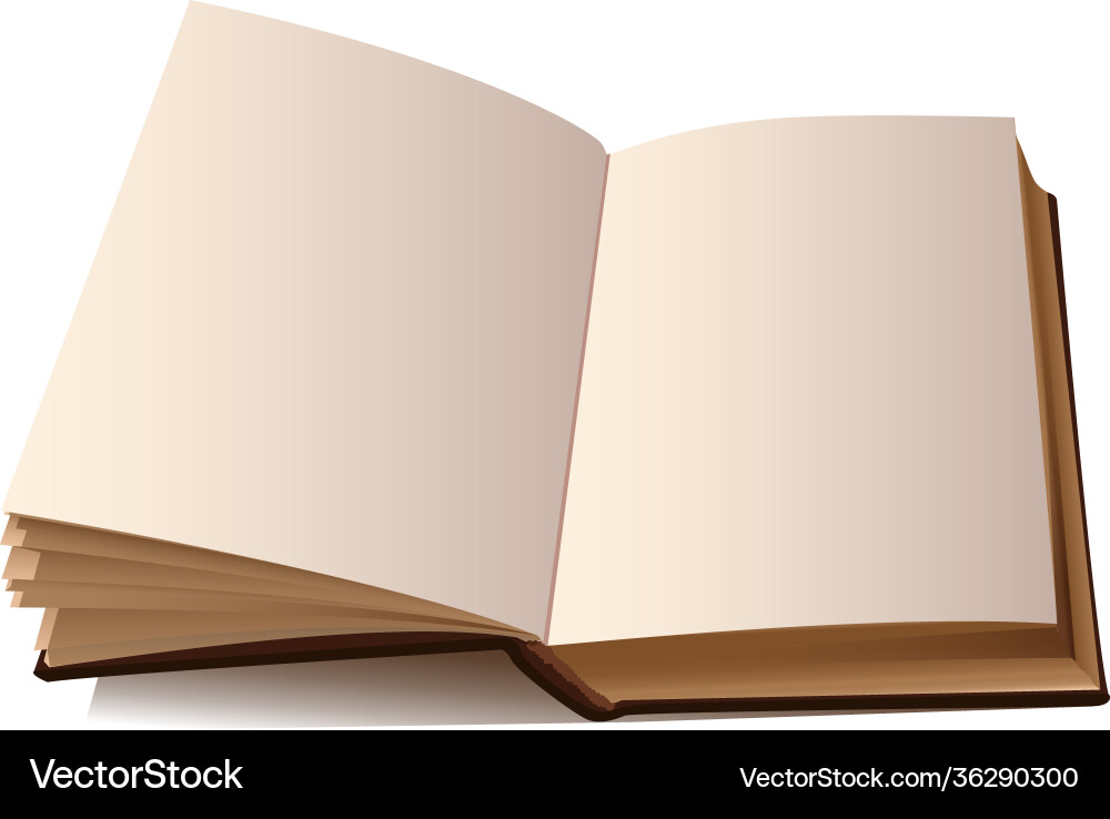 Open book template with blank pages isolated Open book template with blank pages isolated vector image