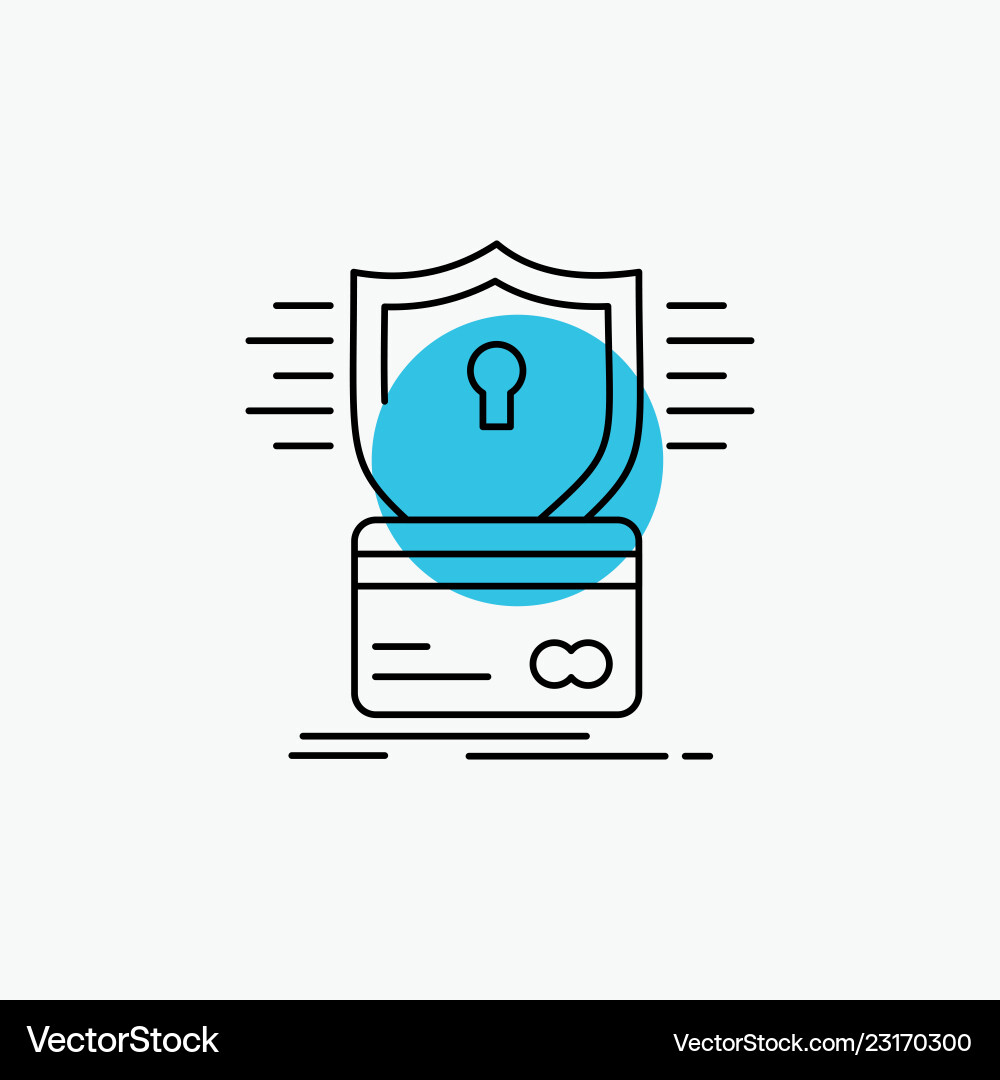 Security credit card hacking hack line icon Security credit card hacking hack line icon vector image