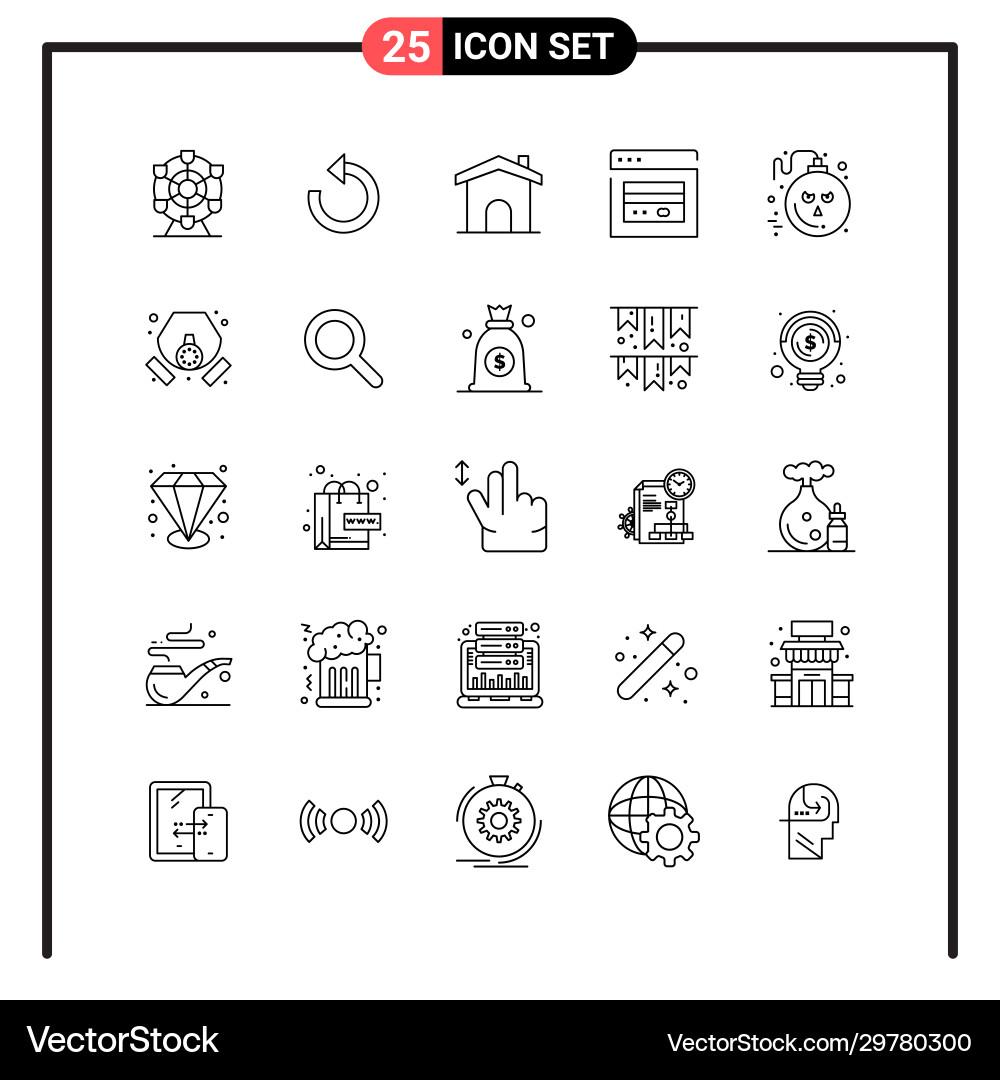 Set 25 line style icons for web and mobile Vector Image