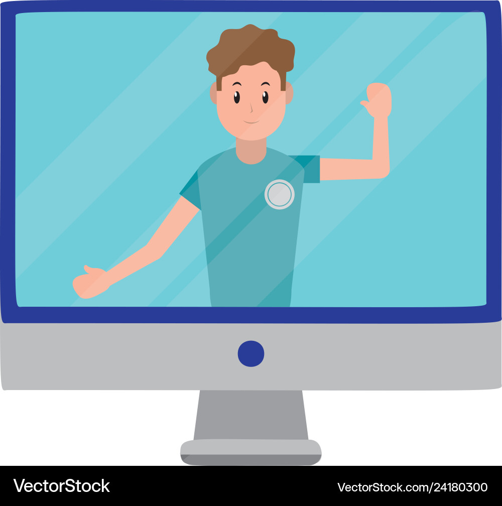 Technology computer screen cartoon Vector Image