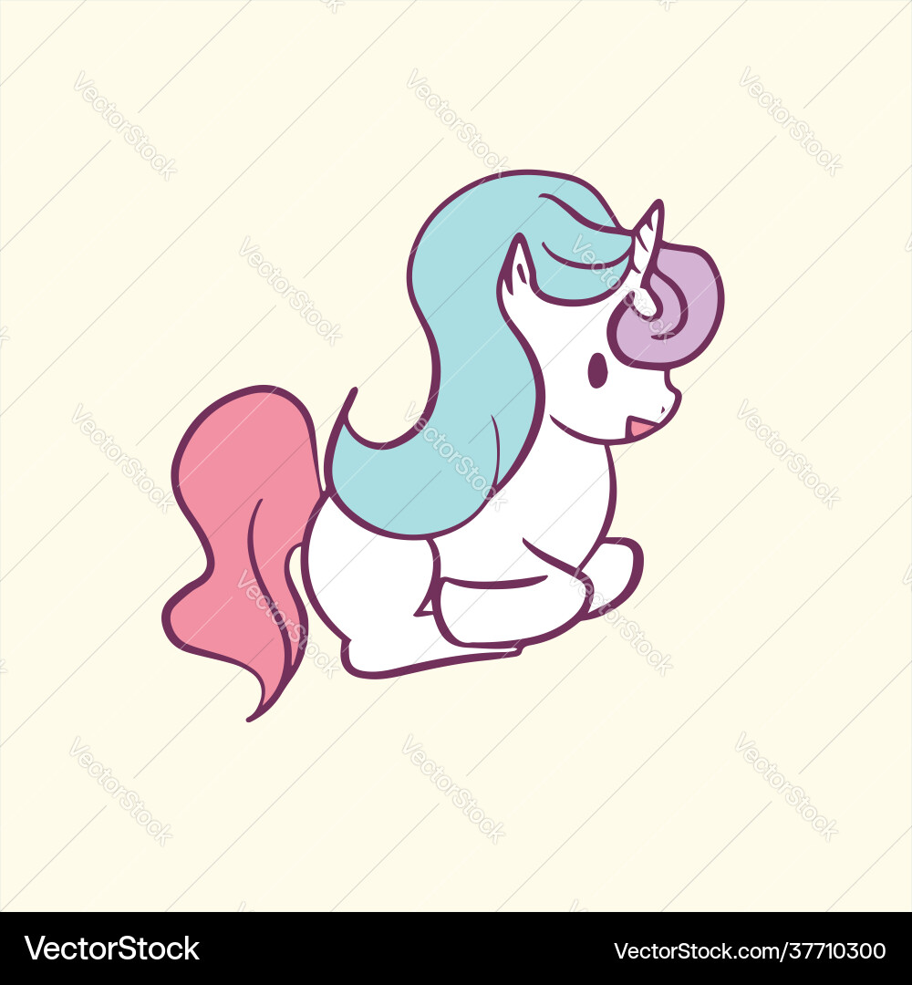 Unicorn character flat design Vector Image