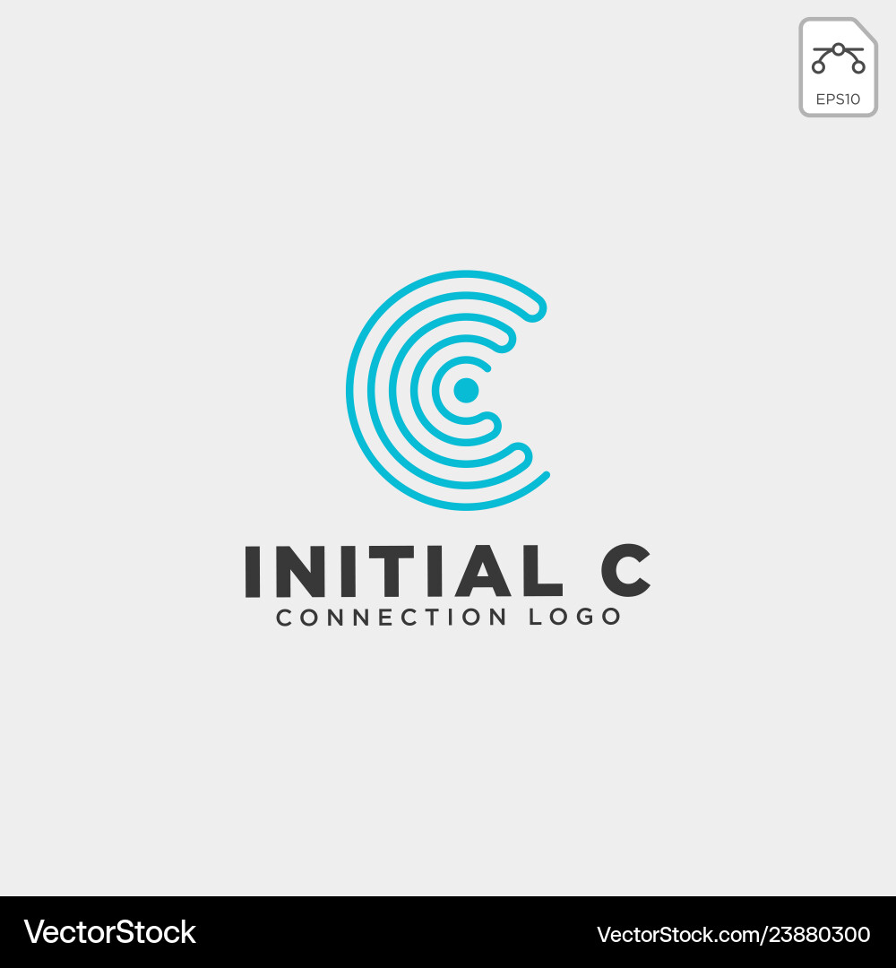 Wifi Connection Logo - C Circuit vector image
