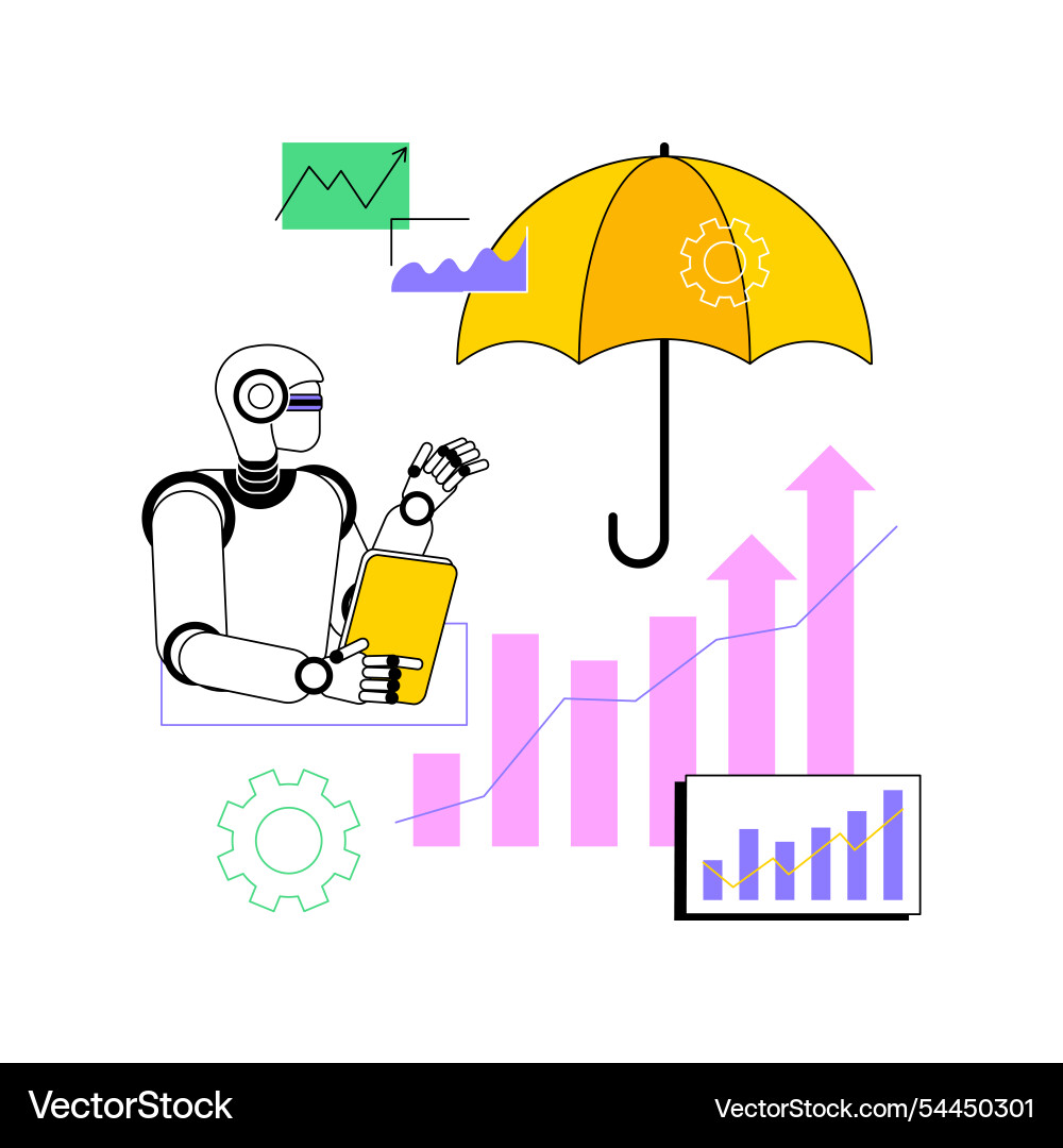 Ai-powered risk modeling abstract concept Ai-powered risk modeling abstract concept vector image