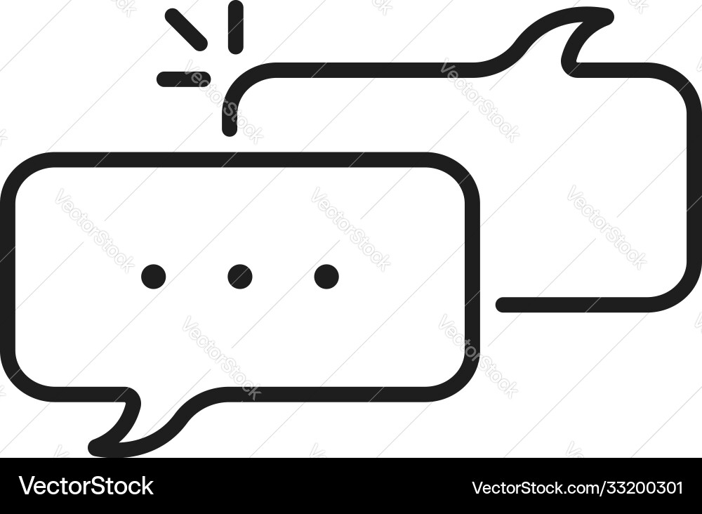 Chat Bubble Icon - Linear Style vector image