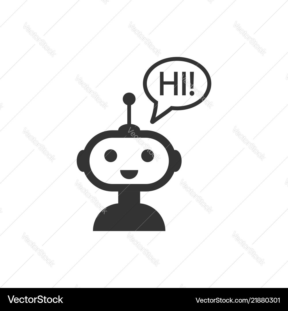 Cute robot chatbot icon in flat style bot Cute robot chatbot icon in flat style bot vector image