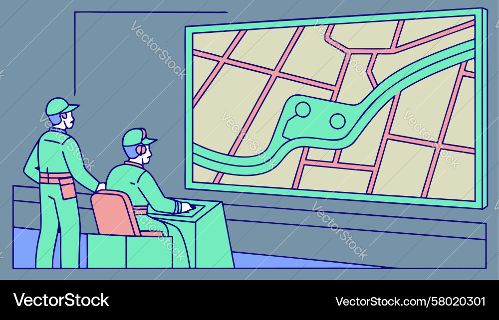 Data Analysis on Interactive Map Vector Image