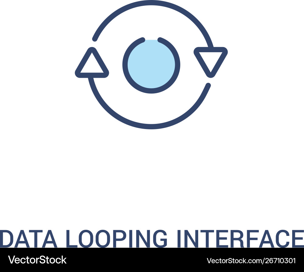 Data looping interface concept 2 colored icon Data looping interface concept 2 colored icon vector image