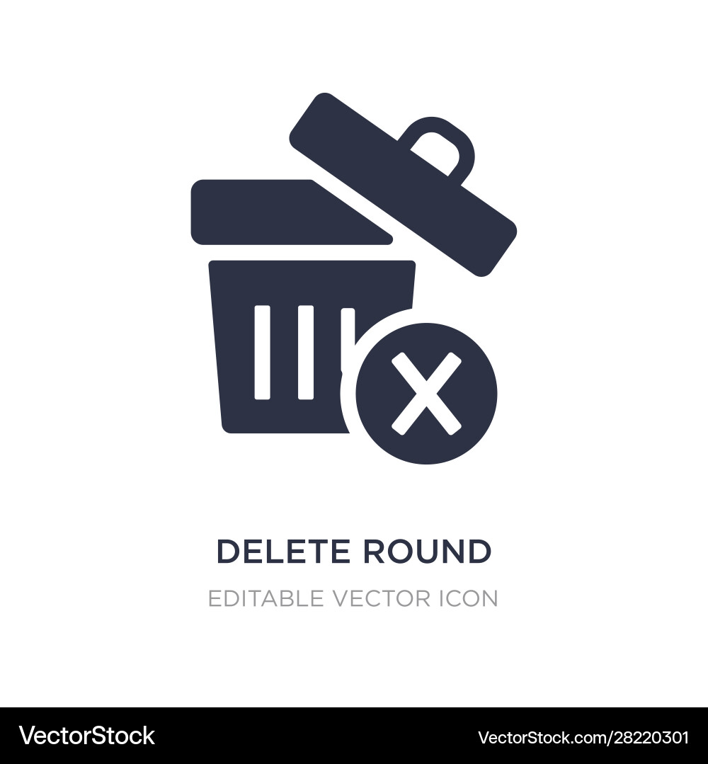 Delete round button icon on white background Vector Image