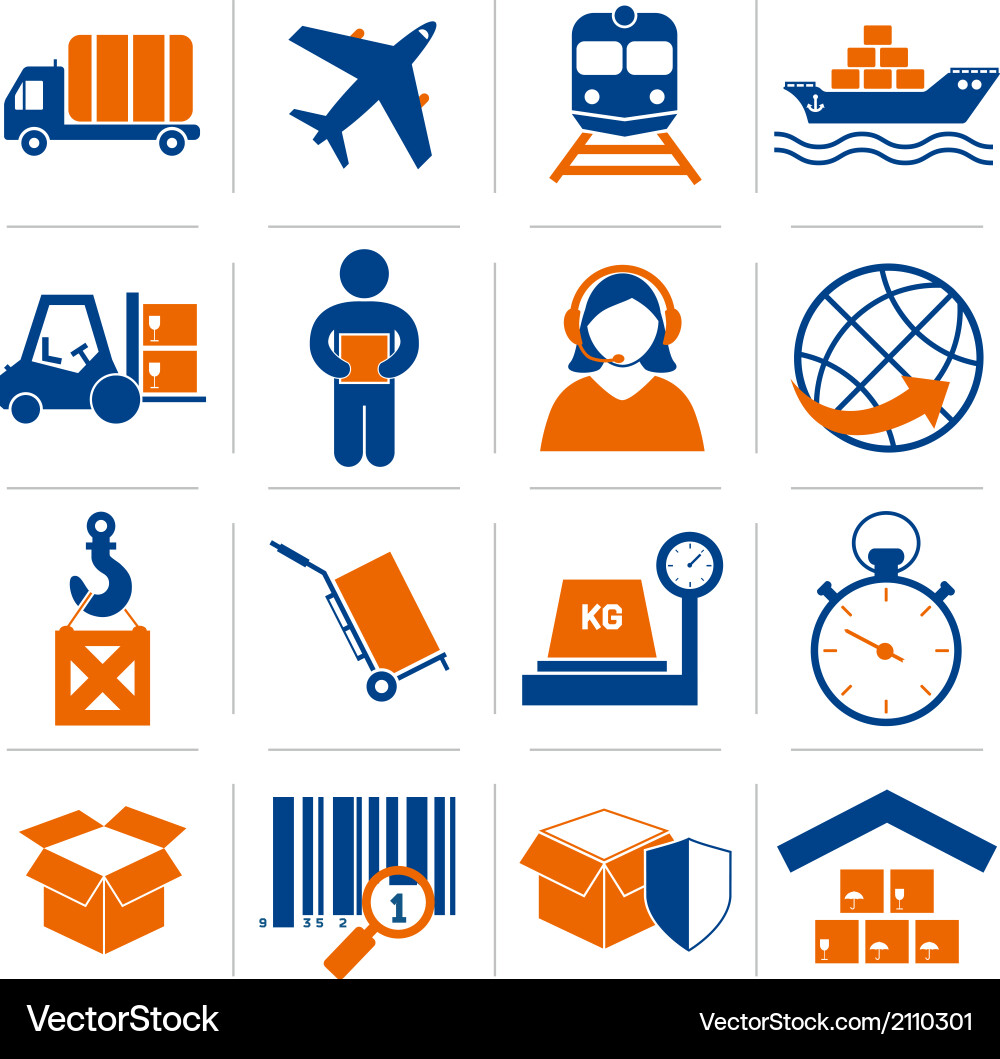 Delivery & Shipping Icons Vector Image