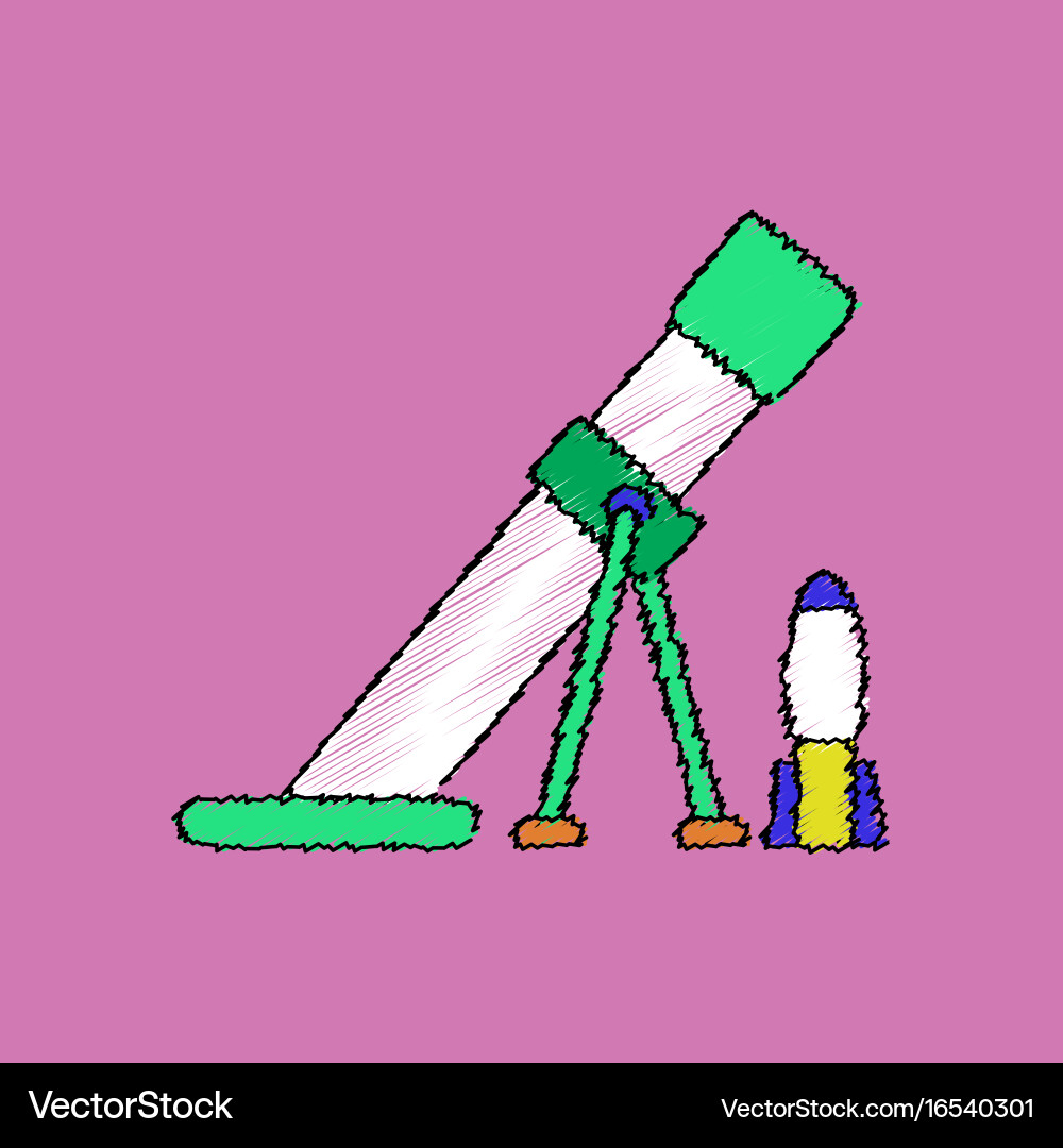Flat shading style icon mortar and shell Vector Image