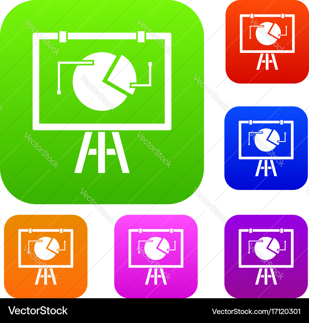 Flip chart with statistics set collection vector image