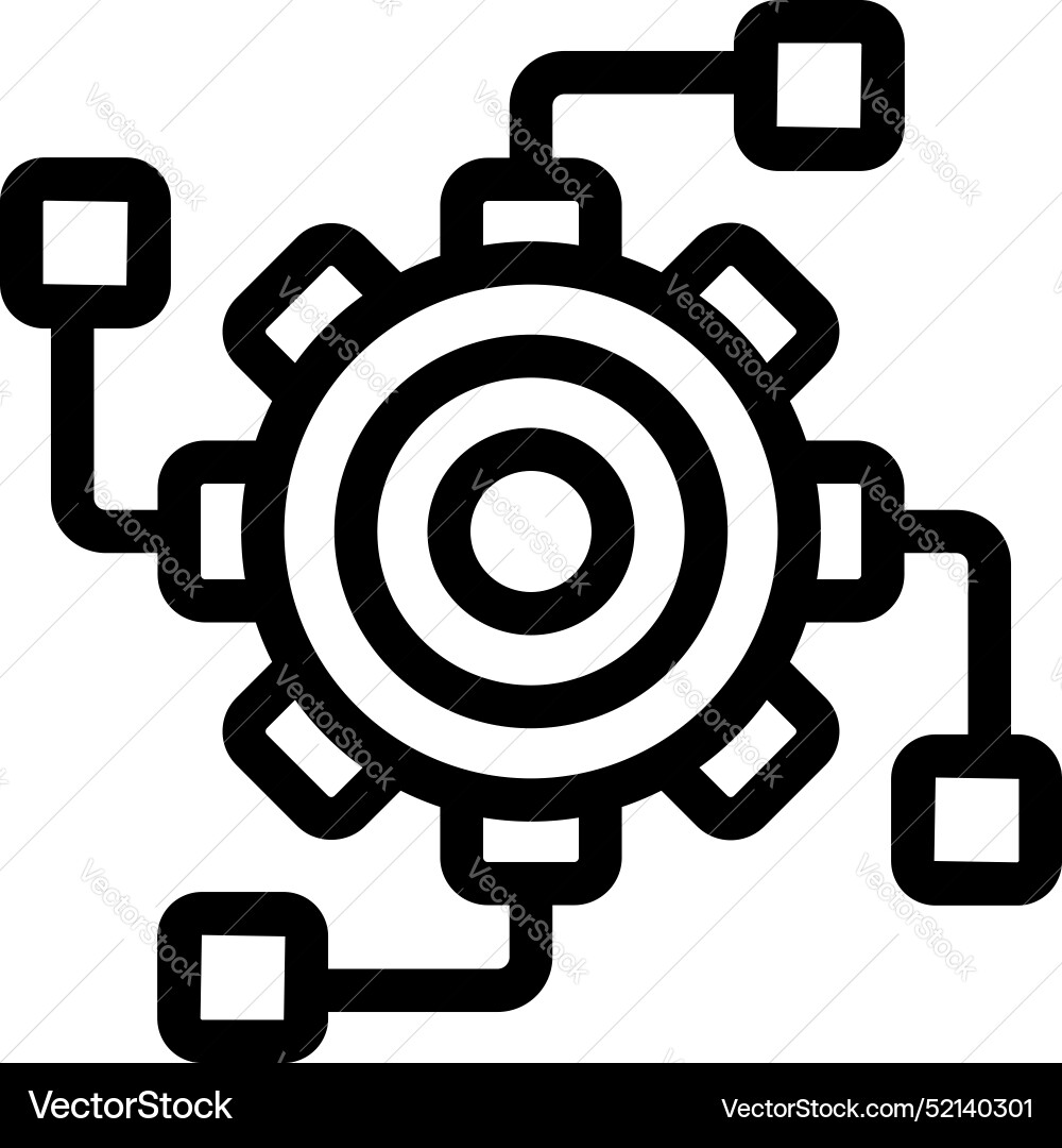 Gear connecting to data points representing Gear connecting to data points representing vector image