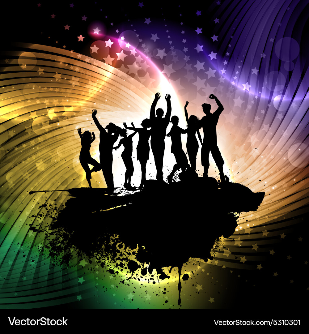 Grunge party people background Vector Image
