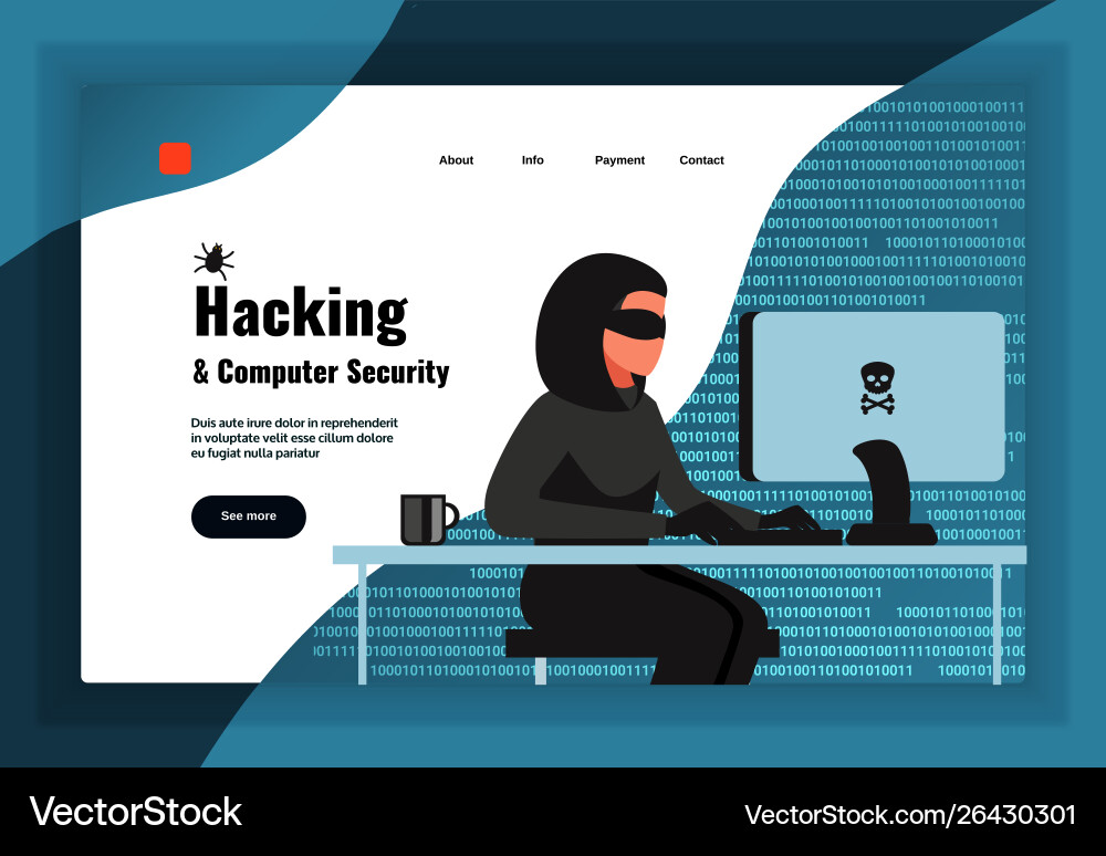 Hacker page design Vector Image