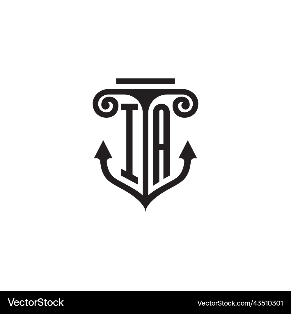 Ia Säule und Anker Ocean Initial Logo Konzept Ia Säule und Anker Ocean Initial Logo Konzept vektorbild