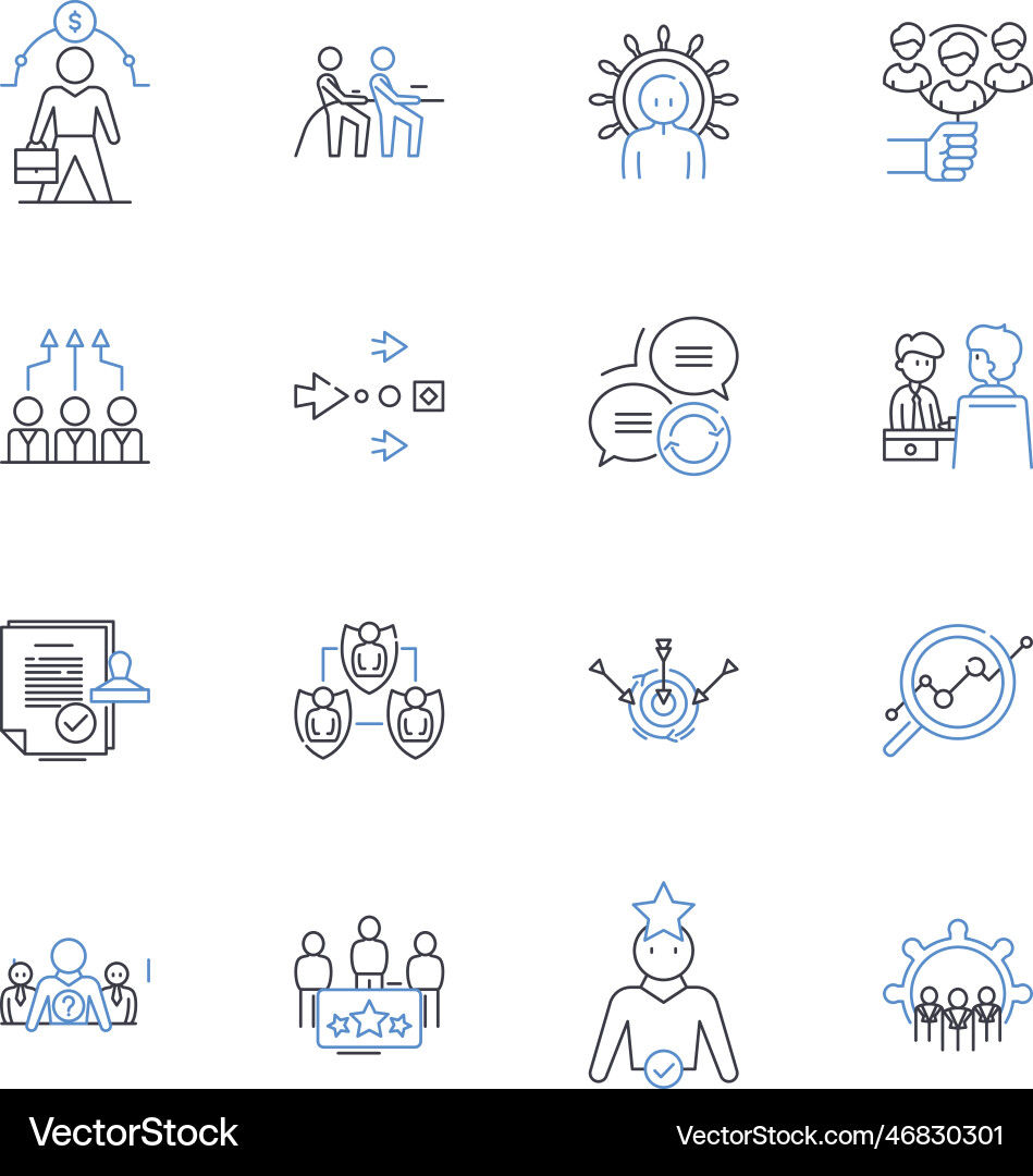 Konsortium Linie Icons Sammlung Zusammenarbeit Konsortium Linie Icons Sammlung Zusammenarbeit Vektorbild