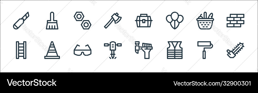 Labour day line icons linear set quality Labour day line icons linear set quality Vector Image