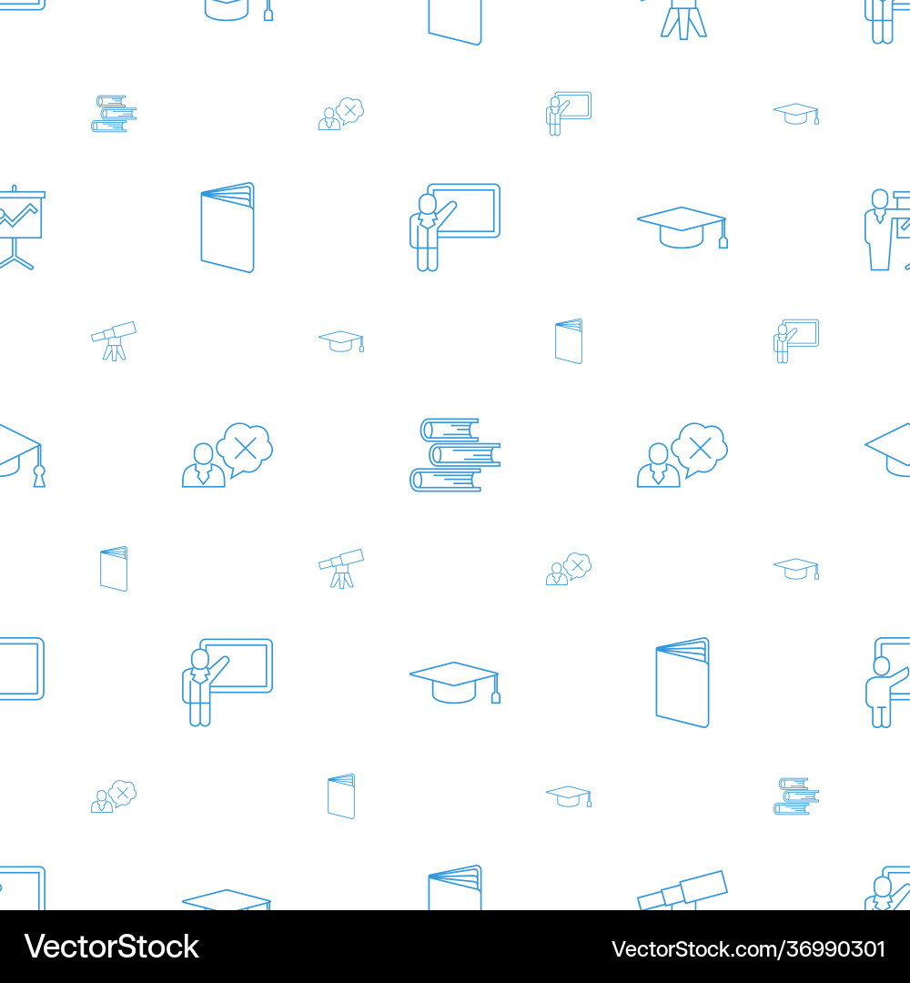 Learning icons pattern seamless white background vector image