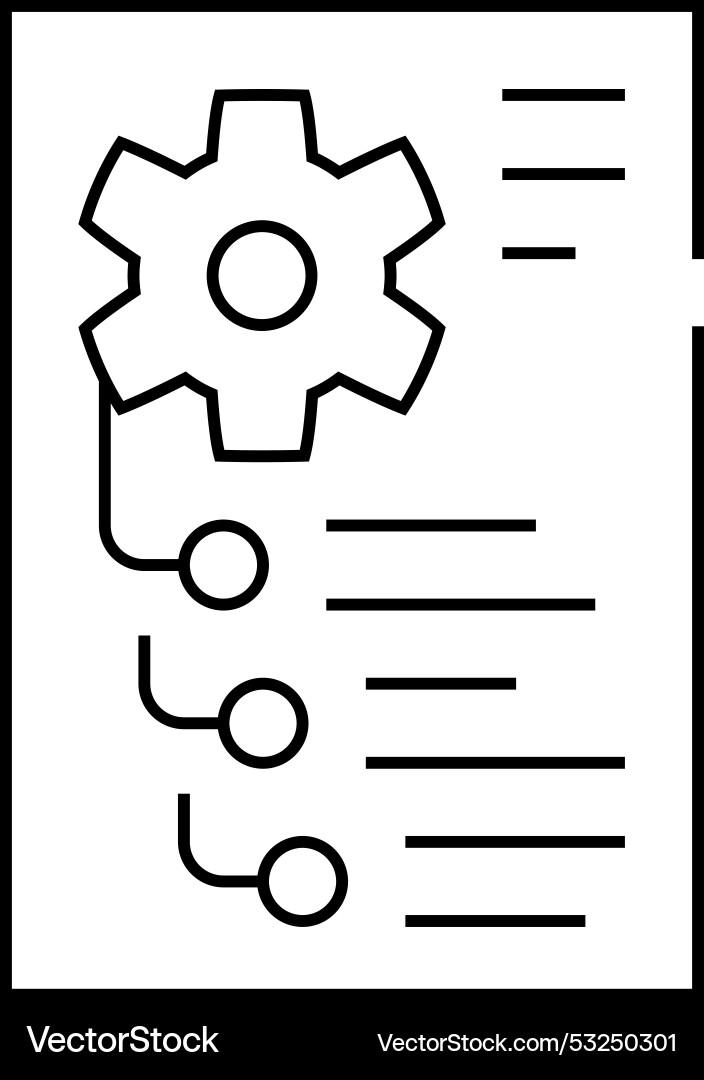 Mechanism instruction paper list line icon Mechanism instruction paper list line icon vector image