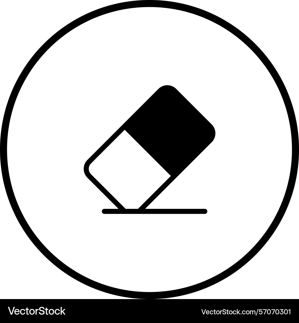 Minimalistic eraser icon in circular frame Vector Image