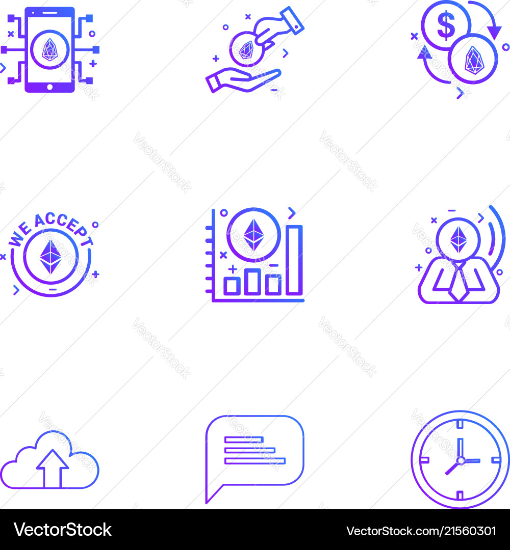 Mobile ic crypto currency upload cloud message vector image