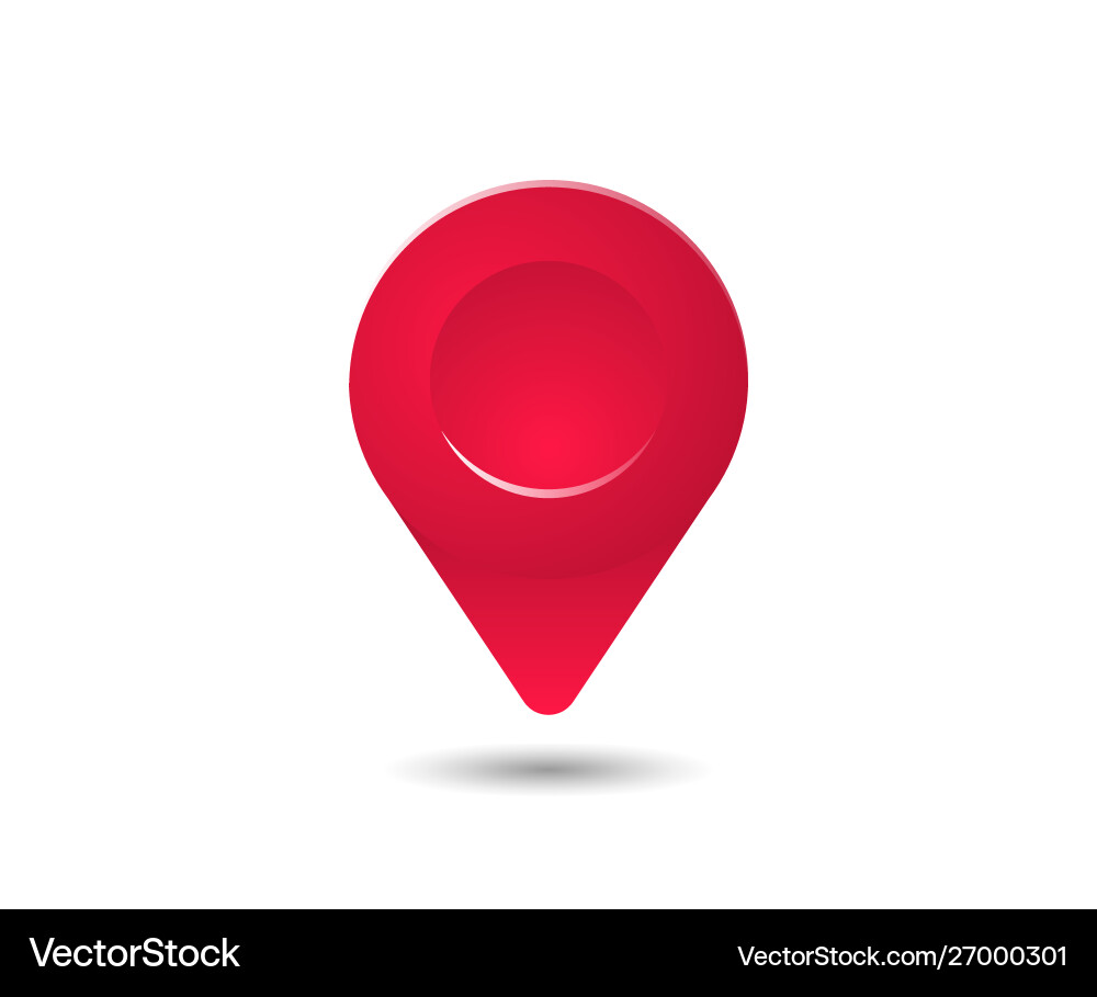 Realistic red map pin pointer symbol 3d style Realistic red map pin pointer symbol 3d style vector image