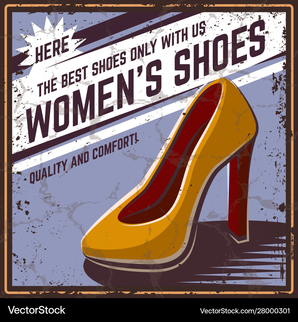 Retro Shoe Poster Vector Image