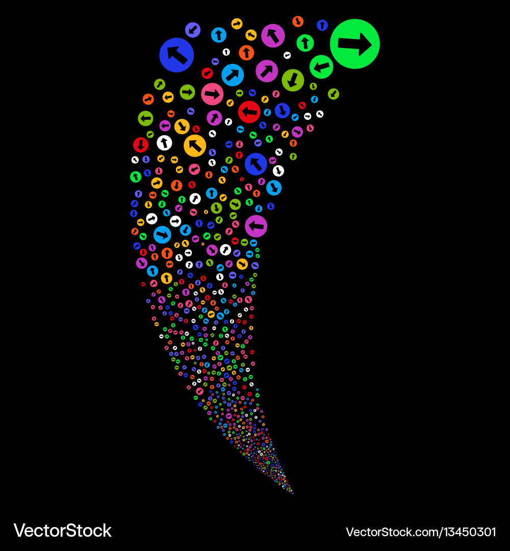 Rounded arrow random stream vector image