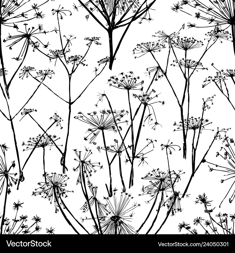 Seamless pattern of umbrellas flowers Royalty Free Vector