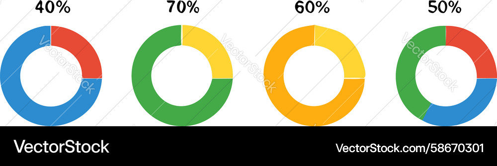 Set of circular progress indicators Vector Image