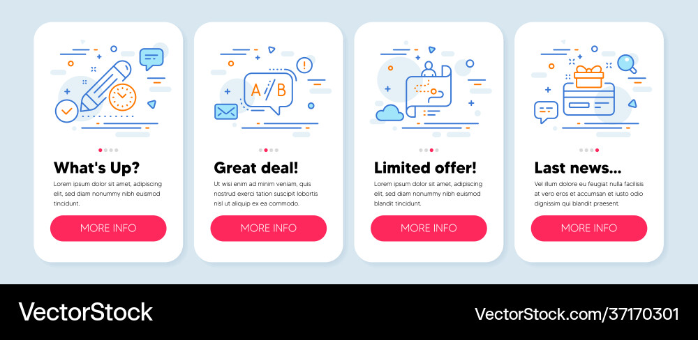 Set technology icons such as ab testing Set technology icons such as ab testing vector image