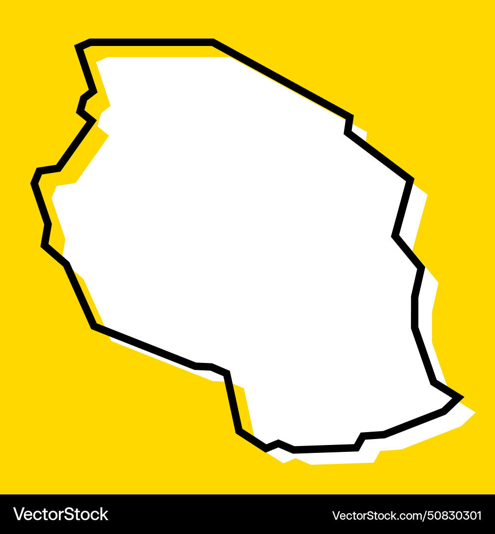 Tanzania simplified map Royalty Free Vector Image