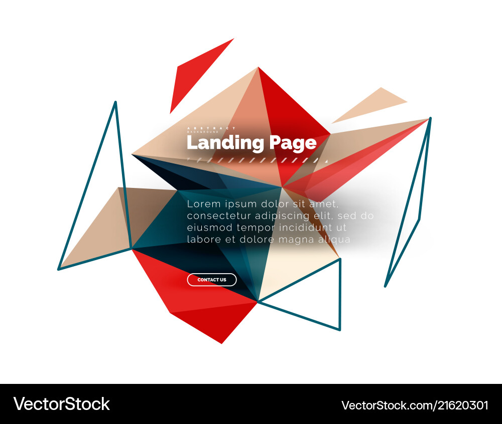 Triangular design abstract background landing Triangular design abstract background landing vector image