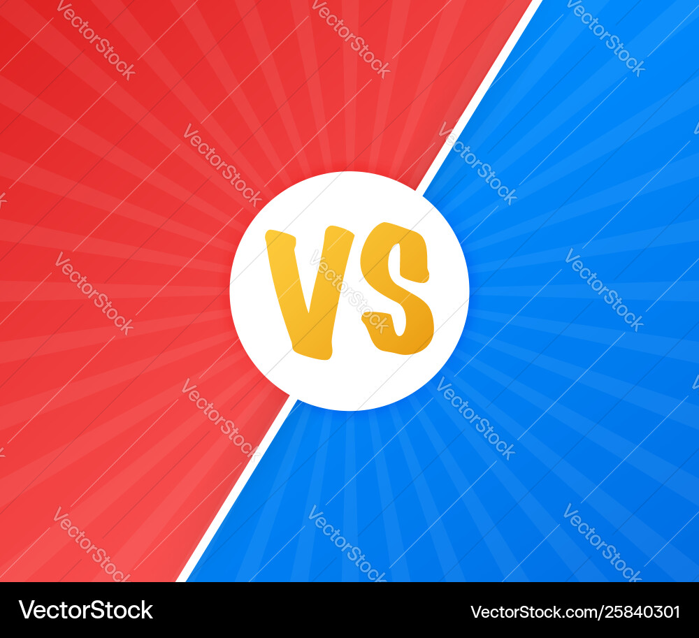 Vs versus blau und rot Comic Design Kampfbanner Vektorbild