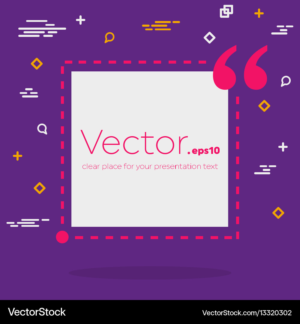 Abstract concept empty speech square quote Vector Image