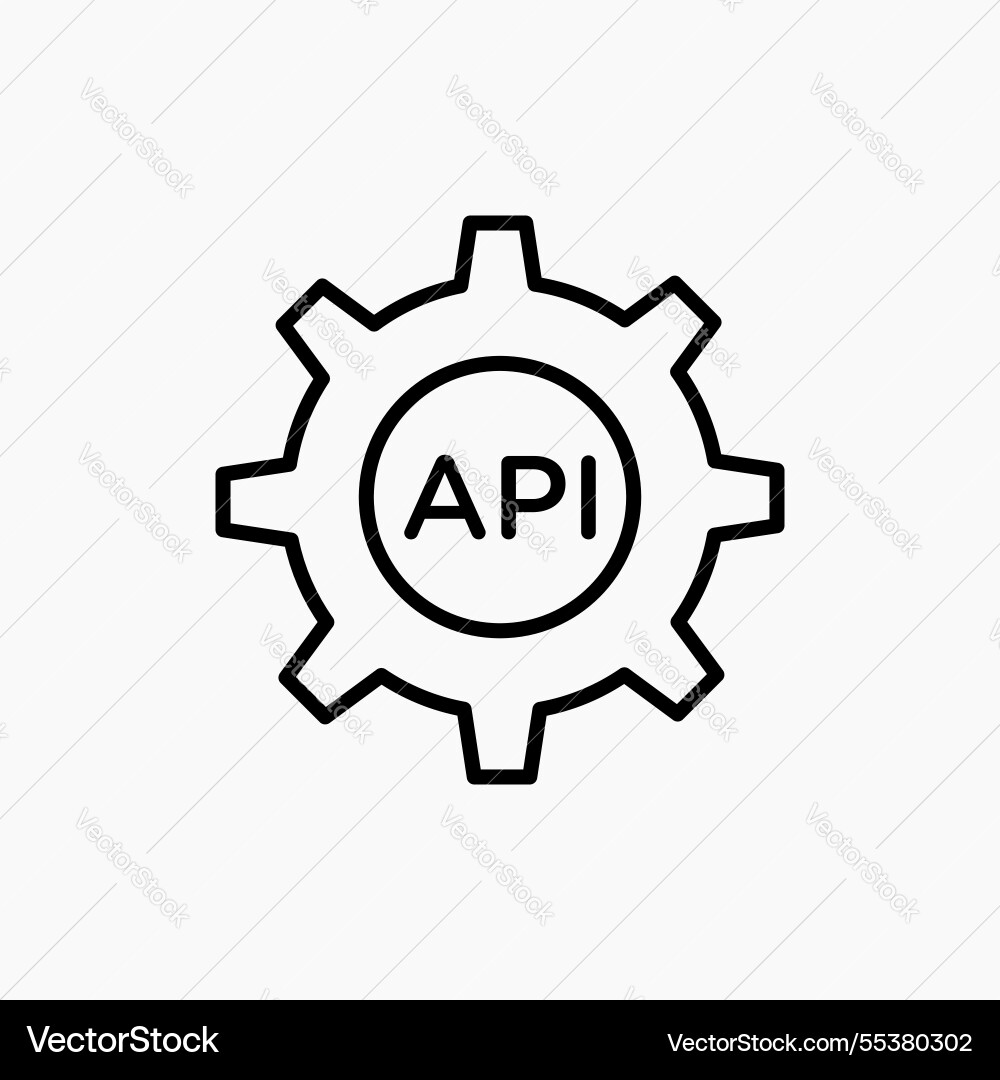 Api icon simple Api icon simple vector image